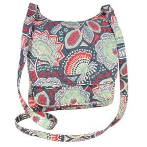 Vera Bradley Nomadic Floral Quilted Crossbody Purse Handbag Shoulder Bag Gray